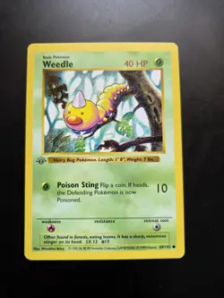 Pokemon Weedle Base Set Shadowless 1st Edition Basic Common 69/102 40 HP 1999 - Image 1
