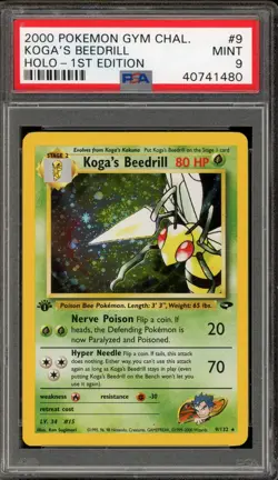 Pokemon Koga's Beedrill Gym Challenge 1st Edition Holo Rare #9 PSA 9 Mint - Image 1