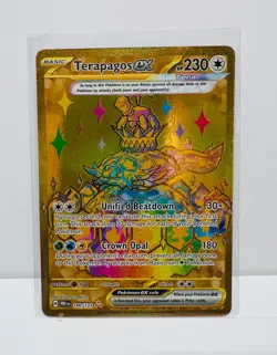 Terapagos ex Pokemon Prismatic Evolutions 180/131 Hyper Rare Holo Gold - Image 1