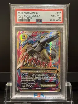 M BLASTOISE EX 102/108 EVOLUTIONS POKEMON PSA 10 - Image 1