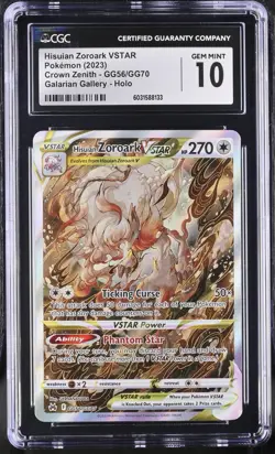 Pokemon TCG Crown Zenith GG56/GG70 Hisuian Zoroark VSTAR CGC Graded 10 GEM MT - Image 1