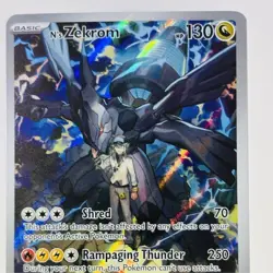 Pokemon N's Zekrom MEP 031 Full Art Holo 130 HP English Dragon Black Star Promo - Image 1