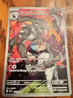 Pokemon Team Rocket's Houndoom 191/182 Sv10 Illustration Rare Holo English - Image 1