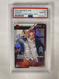 ONE PIECE - PSA 10 JPN SHANKS SERIALIZED PRIZE-ASIA 0219/1065 PROMOS 2023 #120 - Image 1