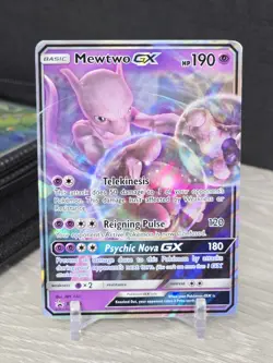 Pokemon Card TCG Mewtwo GX SM196 Black Star Promo Holo Sun & Moon 2019 NM - Image 3