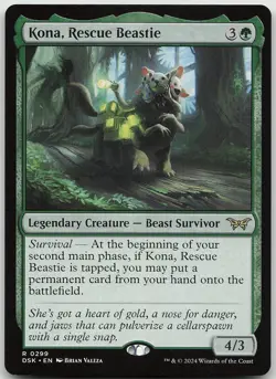 Kona, Rescue Beastie 299 Rare Duskmourn: House of Horror NM MTG - Image 1