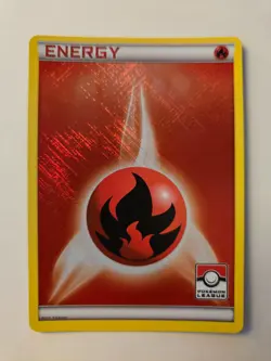 Fire Energy Holo Pokemon League Stamp 2011 TCG - Image 1