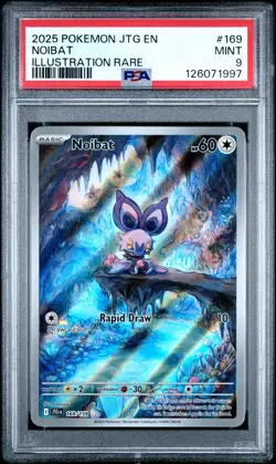 2025 POKEMON JTG EN-JOURNEY TOGETHER ILLUSTRATION RARE #169 NOIBAT PSA 9 - Image 1