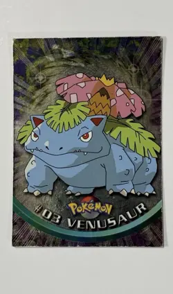 1999 Topps Pokemon TV Animation Series 1 - Venusaur #03 Blue Logo HOLO FOIL - Image 1