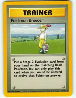 Pokemon Breeder - 76/102 Base Set - Pokemon TCG - 1999 - Image 1
