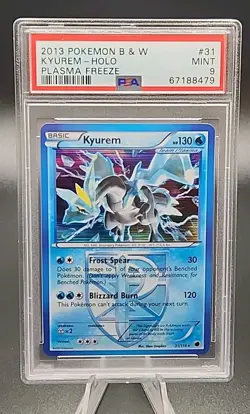 PSA 9 Mint 2013 POKEMON Black & White PLASMA FREEZE #31 KYUREM Holo - Image 1