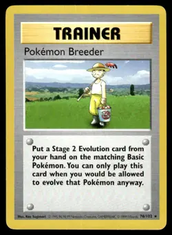 Pokemon Breeder #76 - Rare - Pokemon Base Set WOTC- NM - Image 1