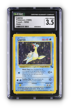 POKEMON 1999 Lapras 10/62 Fossil Holo - CGC 3.5 - Image 1