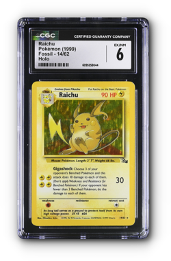 POKEMON 1999 Raichu 14/62 Fossil Holo - CGC 6 - Image 1