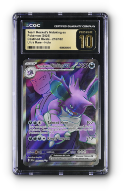 POKEMON Team Rocket's Nidoking ex 216/182 Destined Rivals Holo - CGC PRISTINE 10 - Image 1