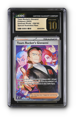 POKEMON Team Rocket's Giovanni238/182 Sv10: Destined Rivals Holo CGC 10 PRISTINE - Image 1