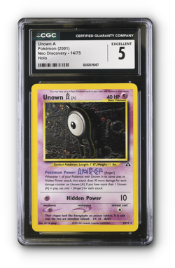 POKEMON 2001 Unown A 14/75 Neo Discovery Holo - CGC 5 - Image 1