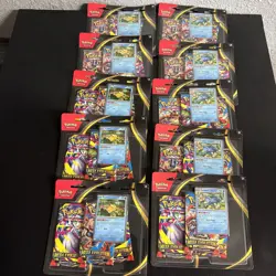 Pokemon Mega Evolution 3-Pack Blister Psyduck Goldick Lot x10 Factory Sealed - Image 1