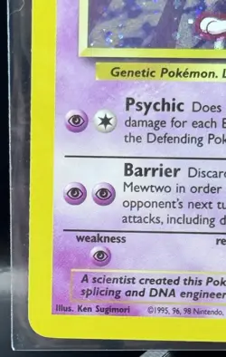 Pokemon Mewtwo 010/130 Base Set 2Holo Rare Basic Psychic Holo English - Image 5