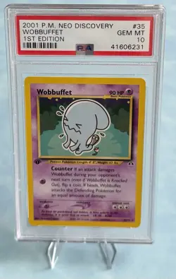 Wobbuffet 35/75 Neo Discovery 1st Edition PSA 10 Gem Mint Pokemon WOTC - Image 1