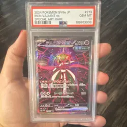 Pokemon Iron Valiant ex Special Art Rare Holo PSA 10 Sv8a 213/187 Japanese - Image 1