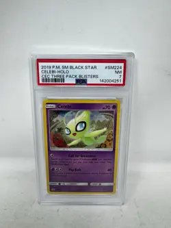 2019 POKEMON SM BLACK STAR PROMO SM224 CELEBI HOLO - PSA 7 - Image 1