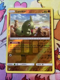 Pokemon TCG Larvitar Sun & Moon - Lost Thunder 114/214 Reverse Holo Common NM - Image 1
