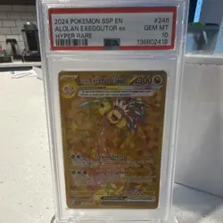 Pokemon Alolan Exeggutor ex Hyper Rare Holo Sv08 248/191 PSA 10 English - Image 1