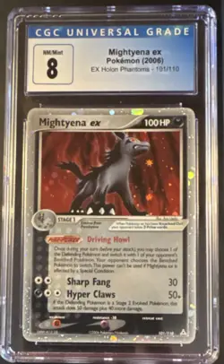 Pokemon Mightyena ex Ultra Rare Holo EX Holon Phantoms 101/110 CGC 8 - Image 1