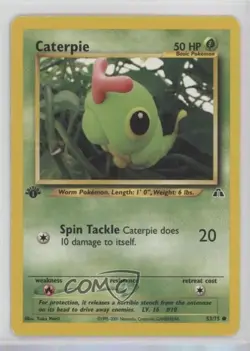 Caterpie 1st Ed. Pokemon Neo Discovery #53 2001 READ - Image 1