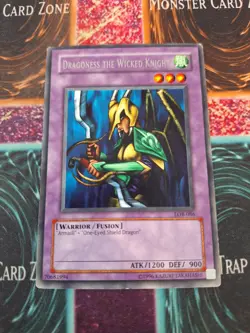 Yugioh Dragoness the Wicked Knight LOB-086 Rare Unlimited Lightly Played - Image 1