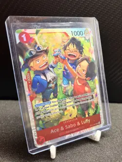 One Piece CCG Ace & Sabo & Luffy OP13-007 Alt Art Foil SR English - Image 1