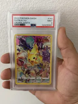 Pokemon Pikachu TCG Card Crown Zenith Secret Rare 160/159, PSA 9 - Image 1