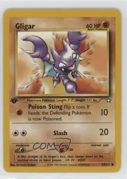 Gligar 1st Ed. Pokemon Neo Genesis #59 2000 - Image 1