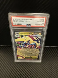 2025 Pokemon Mega Evolutions # 050 Mega Manectric EX PSA 10 Card GEM MINT! - Image 1