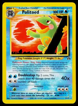Politoed (27) - Unlimited 27/75 Rare Pokemon Neo Discovery NM - Image 1