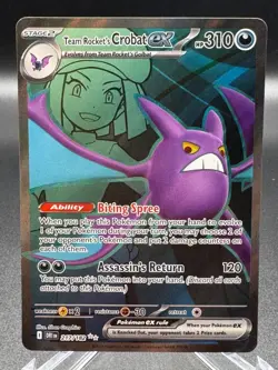ERROR Pokemon TCG Team Rocket's Crobat ex Ultra Rare Destined Rivals 217/182 - Image 1