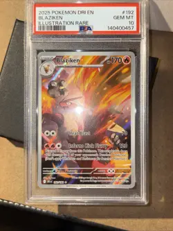 2025 POKEMON DRI EN-DESTINED RIVALS ILLUSTRATION RARE #192 BLAZIKEN PSA 10 - Image 1