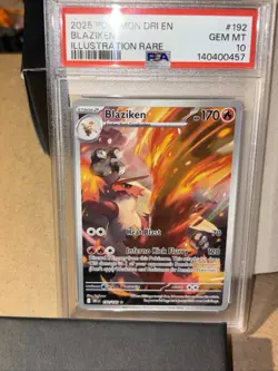 2025 POKEMON DRI EN-DESTINED RIVALS ILLUSTRATION RARE #192 BLAZIKEN PSA 10 - Image 2