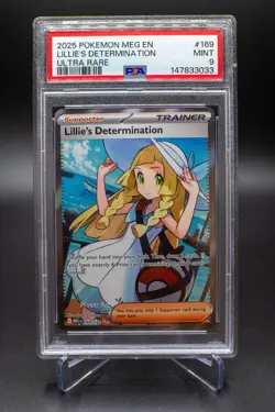 PSA 9 Lillie’s Determination 169/132 Ultra Rare 2025 Pokemon MEG EN MINT 🌊✨ - Image 1