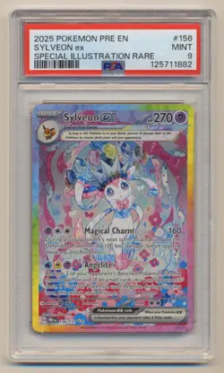 PSA 9 Pokemon Prismatic Evolutions PRE EN SIR Sylveon EX 156/131 MINT Condition! - Image 1