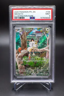 PSA 9 Meowth 106/094 Illustration Rare 2025 Pokemon PFL EN MINT 🌿🐾 - Image 1