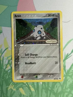 Pokemon TCG 2006 Ex Legend Maker Aron 48/92 Stamped Reverse Holo Foil MP - Image 2