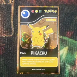 Pokemon Pikachu Gold Heart Holo Pokedex Black Edition 2024 Peru Us Seller - Image 1