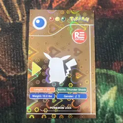 Pokemon Pikachu Gold Heart Holo Pokedex Black Edition 2024 Peru Us Seller - Image 2