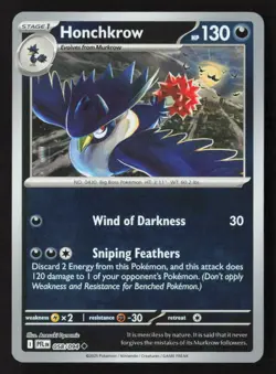 Honchkrow Uncommon Reverse Holo PFL 058/094 NM Pokemon TCG - Image 1