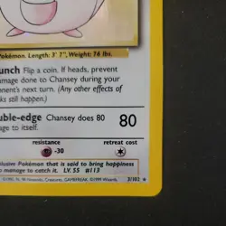 Chansey 3/102 Base Set Unlimited Holo NM Rare WOTC Pokemon TCG Vintage Single - Image 4