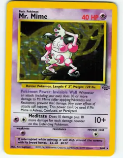Mr. Mime - Holo - 6/64 Jungle Set - Pokemon TCG - 1999 - Image 1