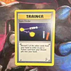 Pokemon Item Finder 103/130 Base Set 2 Trainer Rare WOTC Vintage NM - Image 1
