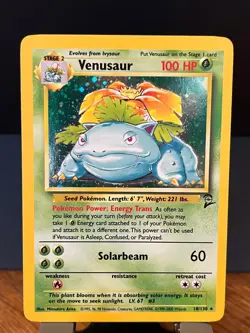Pokemon Base 2 Set Unlimited Venusaur 18/130 Holo Rare NM-LP - Image 1